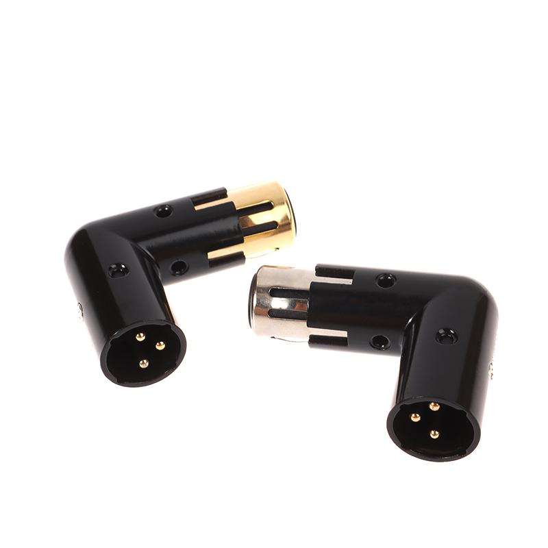 1Pc Audio Adapter Plug Adjustable Male To Female Right Angle Xlr Connector Metal Adapter 3Pin Black (Xlr 90 Degree Adapter)