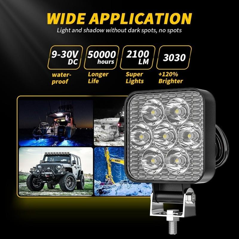 21W LED Work Light Bar Pair 2pcs for Truck SUV Offroad Driving Fog Lamp