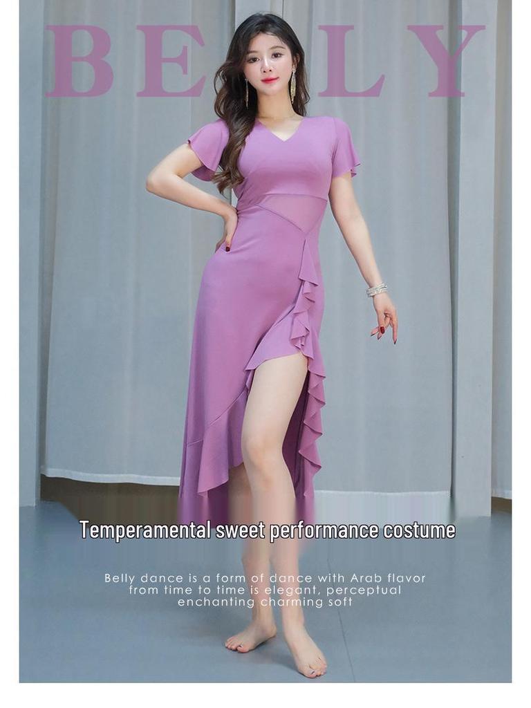 Taniec Brzucha 2025 Seksowna Sukienka z Krótkim Rękawem - Orientalny Kostium Sceniczny dla Dorosłych