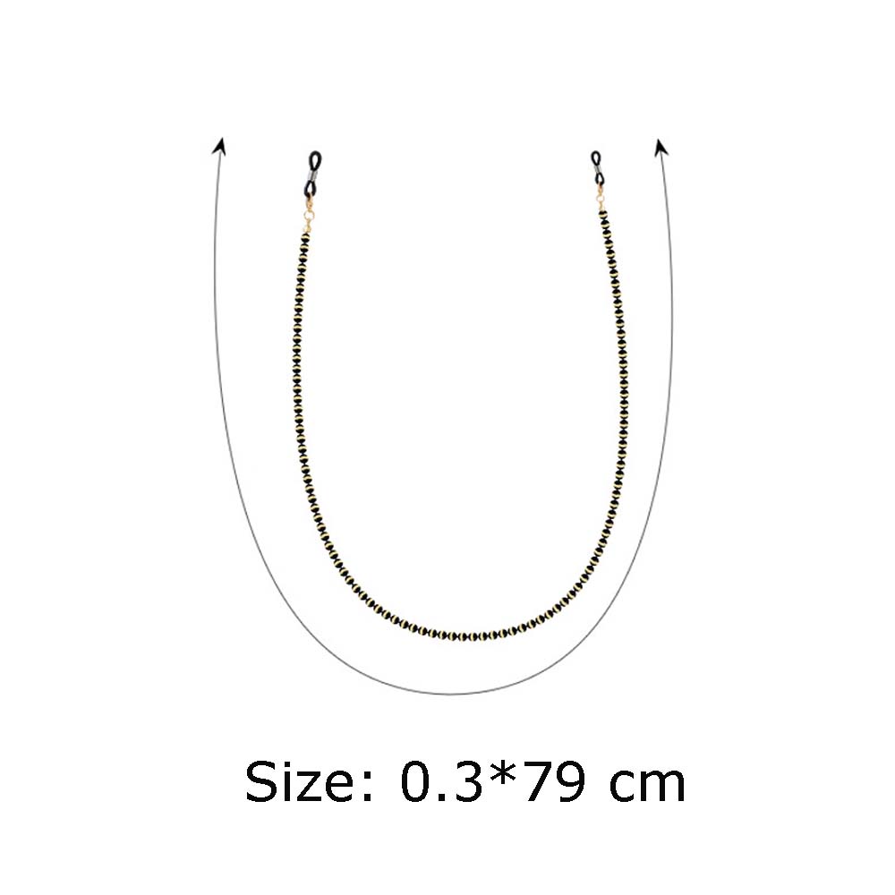 Neck Women Matte Bead Non-slip Fashion Mask Cord Holders Glasses Chain Metal Mask Rope Copper