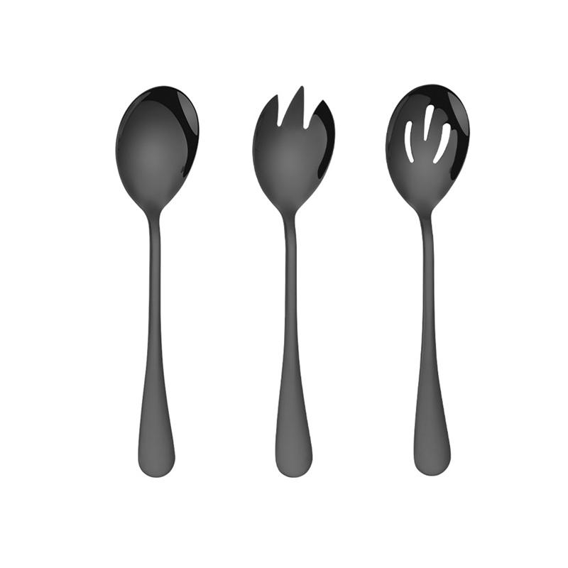 3Pcs Golden Cutlery Set Stainless Steel Fork Spoon Tableware Flatware Set Festival Kitchen Dinnerware Gift