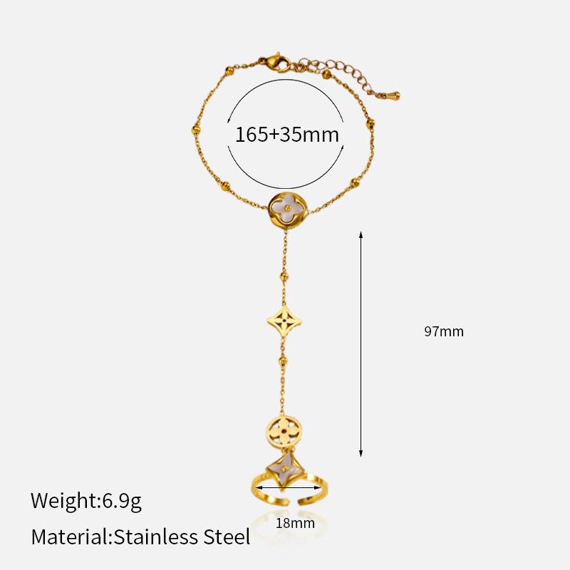 Zlatý geometrický náramek z titanové oceli, dámská nerezová ocel, luxusní pocit, lehká luxusní ruční dekorace, galvanizované šperky z 18K zlata