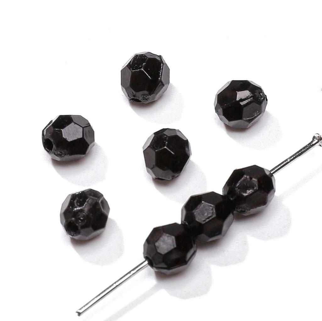 30-200Pcs Faceted Acrylic Beads Colorful Transparent Loose Spacer Beads for Jewelry Making DIY Accessories