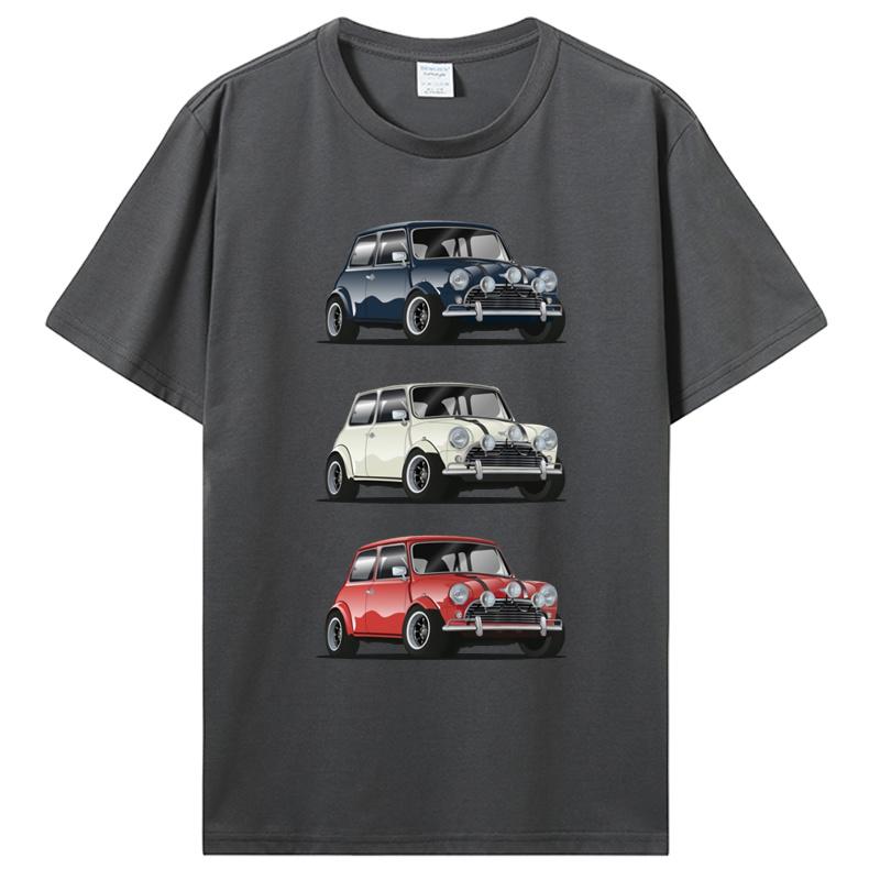 Retro The Italian Trio Mini Cooper T-Shirt Beliebtes Auto Hipster Stil T-Shirt Herren Baumwoll-T-Shirt Hip Hop Tees Harajuku