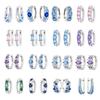 Light Luxury Minimalist Blue Pink Rhinestone Hoop Earrings Fashionable Versatile Studs For Women