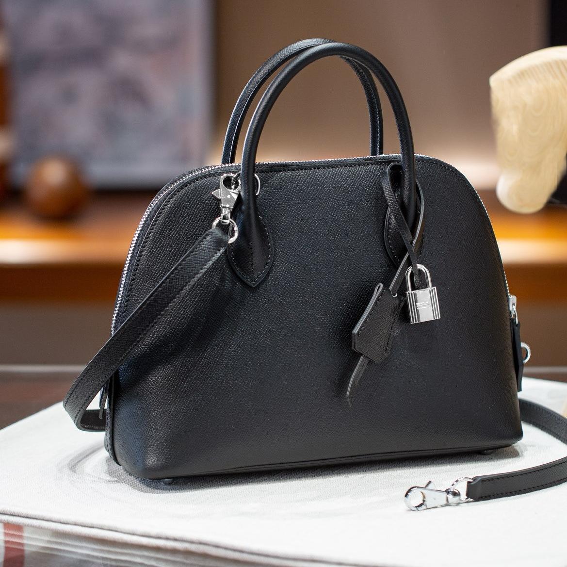 

Нова жіноча сумка з натуральної шкіри, верхній шар сумки-мушлі з принтом англійської пальми, сумка-переноска та сумка через плече 25x9x18cm чорний/срібний