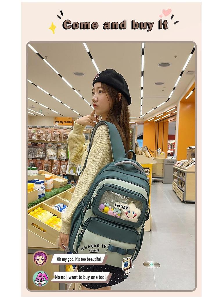 Mori Style Large-Capacity Backpack for Junior and High School Girls