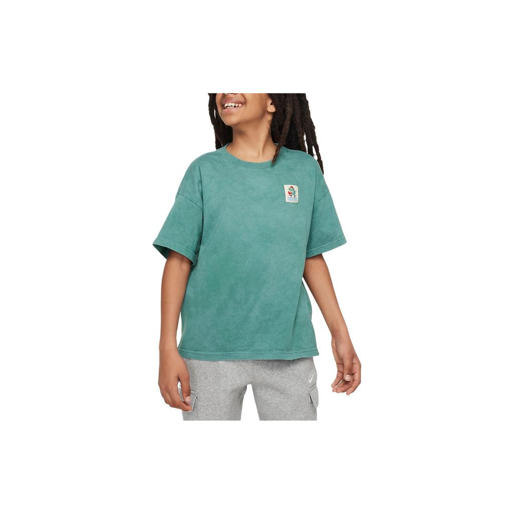 Nike Sportswear Printed Anime Round Neck Short Sleeve T-Shirt Kids Tops Green FV5416361