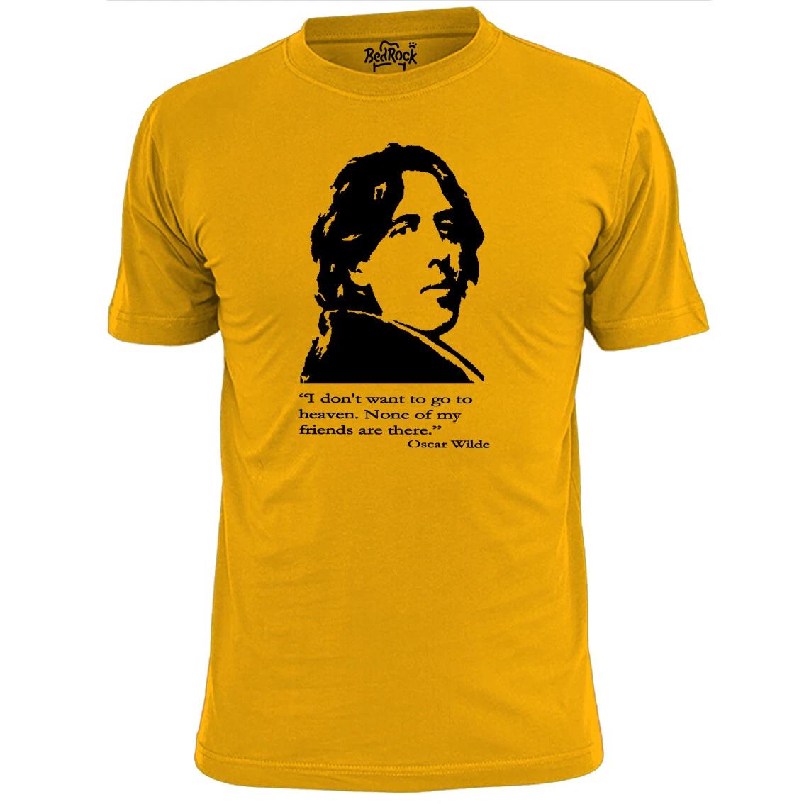 Mens Oscar Wilde Funny Heaven Quote T shirt Poet Playwright S