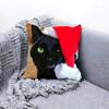 Christmas Black Cat Cushion Cover Premium Comfort Reversible Pillow Cove -Two in One Design for Any Room & Car Interior