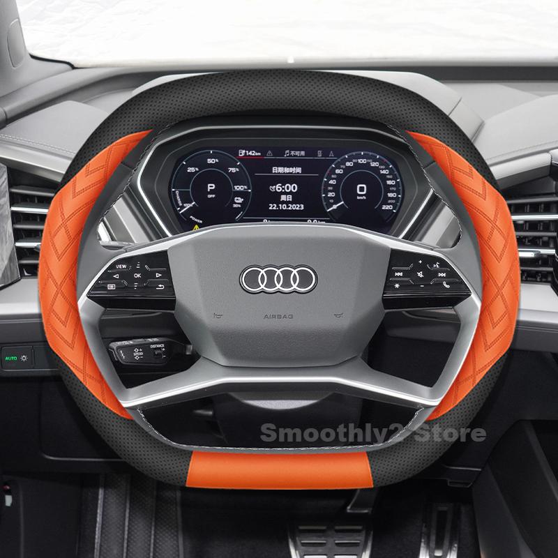 Leather Car Steering Wheel Cover For Audi Q6 e-tron Q4 e-tron S e-tron GT 2025 Auto interior Audi SQ5 Sportback Accessories