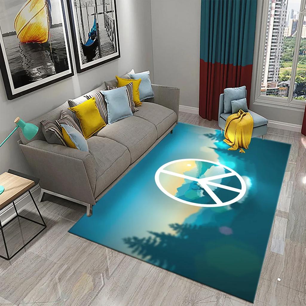 3D Colorful Peace Carpet for Bathroom Kitchen Door Entrance Mats Non-Slip Rugs Living Room Bedroom Decor Floor Welcome Mat Rugs
