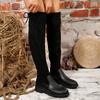 Plus Size Over The Knee Tall Boots Fall New Round Toe Paneled Suede Lace-Up Rear Soft Slip Boots