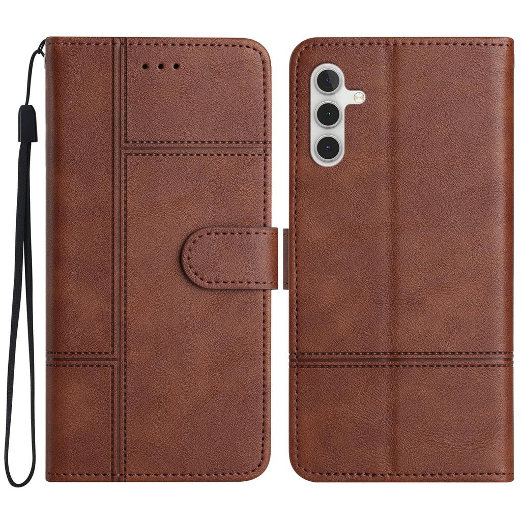 Für Samsung Galaxy S24 FE Hülle Brieftasche Rindsleder Textur Leder Handyhülle