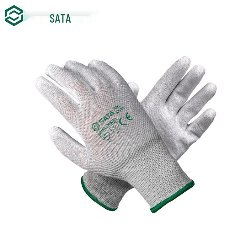 SATA Carbon Fiber Anti-static PU Coated Palm Gloves 8