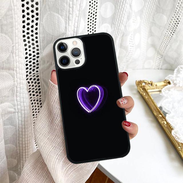 Purple Neon Lights Phone Case For Samsung Galaxy S10 S22 S23 S24 Note 10 20 Lite S20 Plus S21 Ultra Back Cover