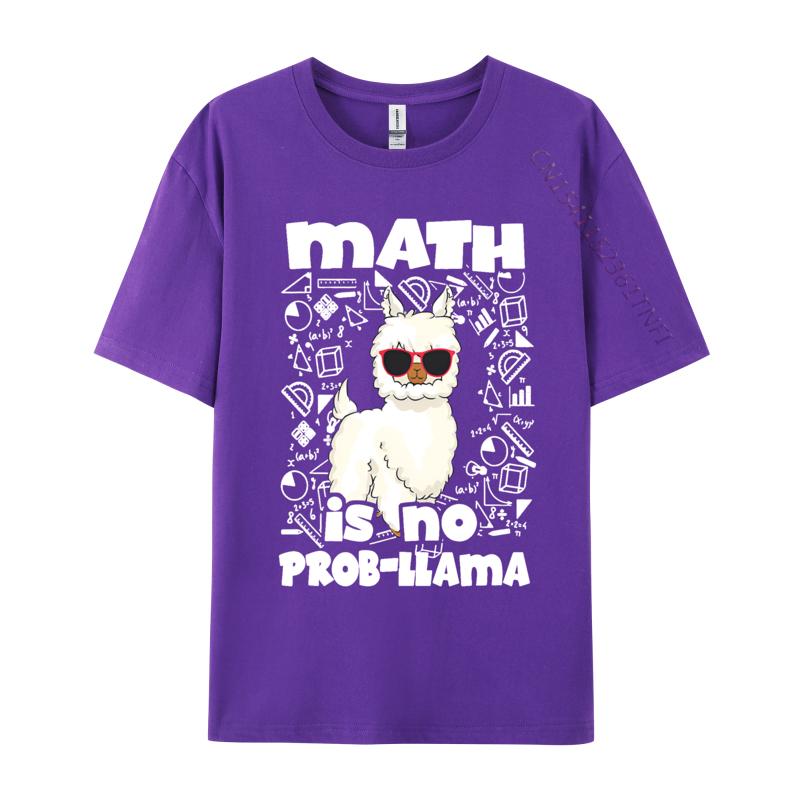 Math Is No Probllama Teacher T Shirts Tops Tees New Arrival Cotton Design Streetwear Boy Graphic T Shirts Unisex Oversized
