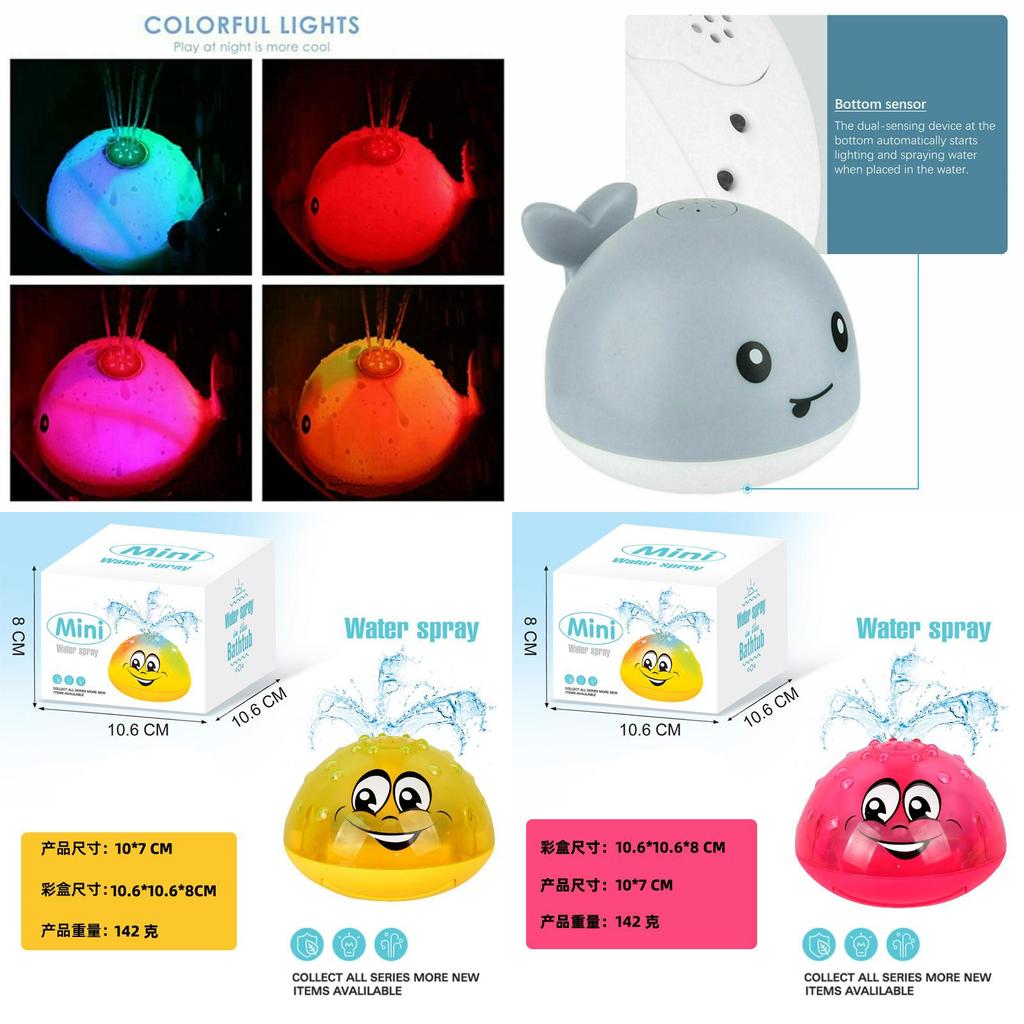 Whale Water Spray Bath Toy With Led Lights For Safe And Fun Bath Time