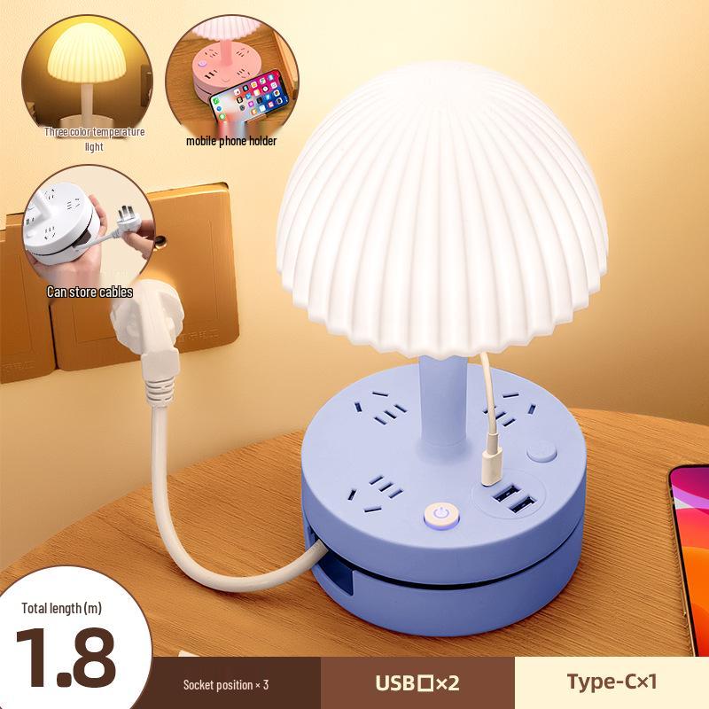 Luxury Glass LED Table Lamp - Eye Protection Night Light for Master Bedroom and Nursery.