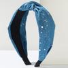 Harmony Wide Knot Denim Polka Dot Headband for Women