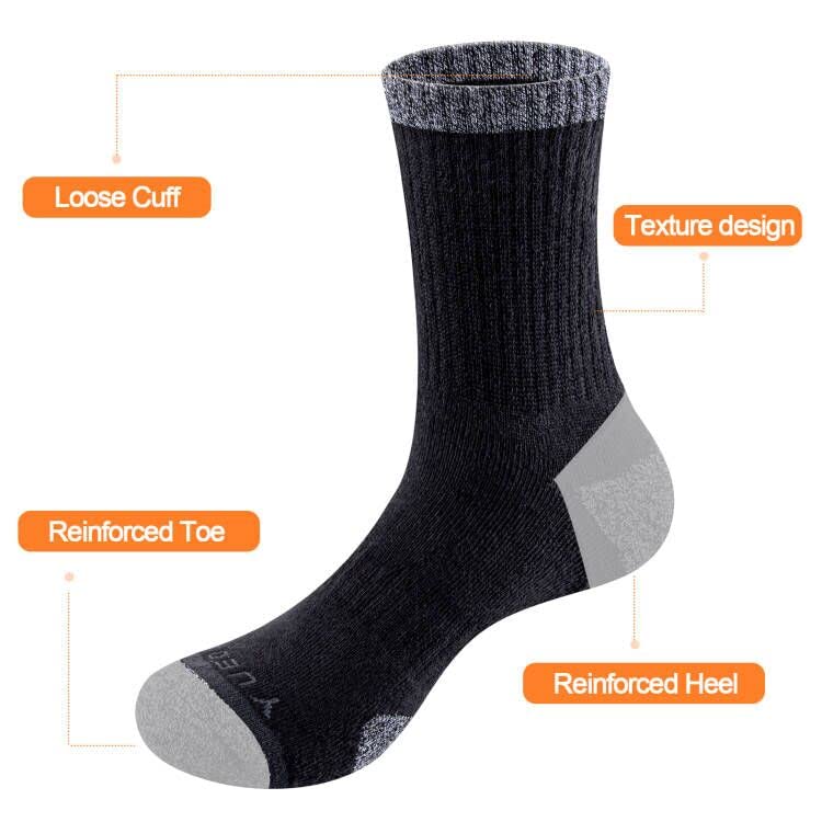 YUEDGE Thick Winter Warm and Comfortable for Outdoor Trail Sizes 5 Pairs Men's Socks, Hiking, 27-29cm,