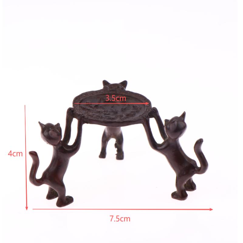 

1Pc Mini Retro Three-Kitty Tray Adorable Design Entryway & Tabletop Stand For Incense Burner Candle Holder Room Decor Tray