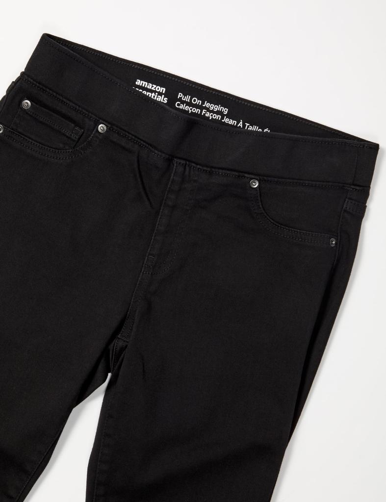 Amazon Essentials Stretch Size 2XL Women's Mid-Rise Pull-On Jeggings, Black,