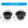 Round Heater Air Outlet Grille for Parking Heater Repair, Black Plastic Louvered Outlet Piece for Car Truck Use