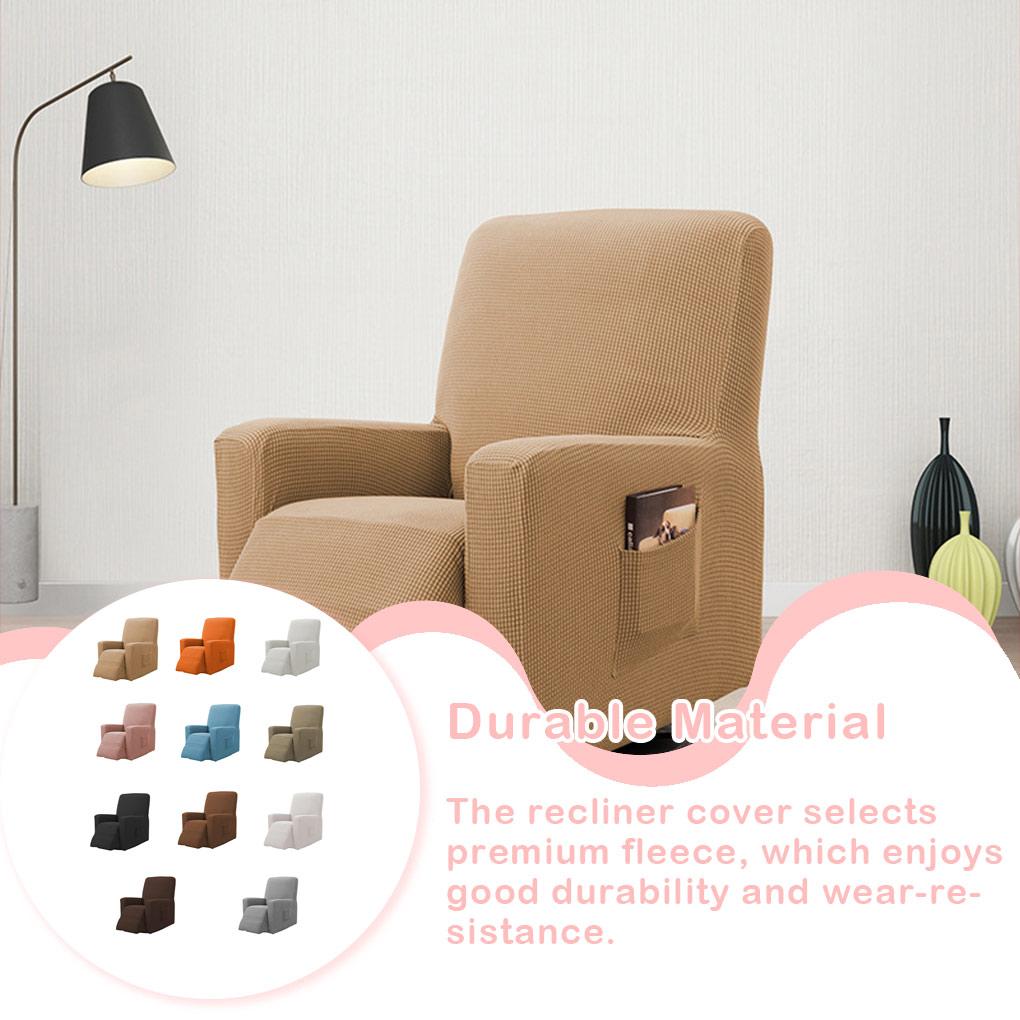 Recliner Cover Universal Solid Color Full Sleeve Slipcover Chair Dust-proof Seat Anti-slide Protector for Bedroom Room