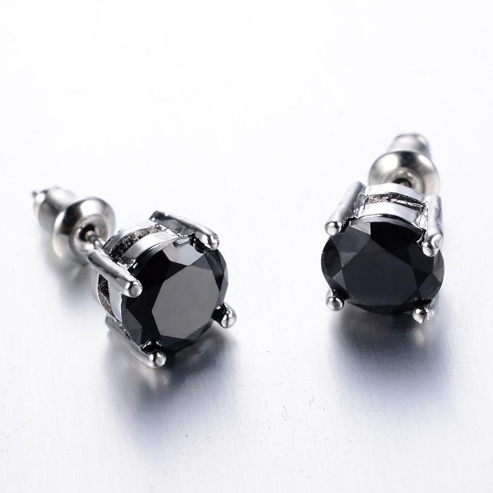 Białe Okrągłe Kolczyki Sztyfty z Diamentami z Czterema Ząbkami dla Kobiet - 8MM Cyrkonia, Modna i Wszechstronna Biżuteria.