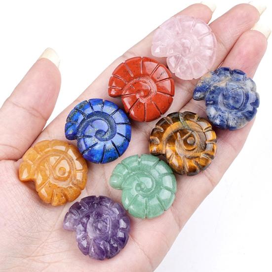 Natural Stone Conch Shell Figurine Healing Stone Ocean Ornament Boho Beach Polished Natural Gemstone Gifts for Men Women