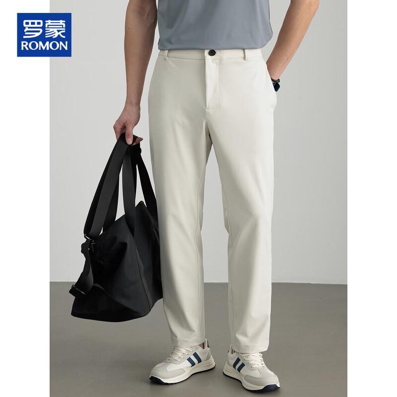 ROMON Men's Lightweight Straight-Leg Casual Trousers