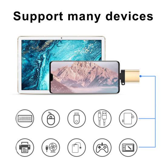 Mini Portable OTG to Type-C Charging USB 3 Cable Adapter for Phone/Tablet
