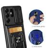 For Samsung S26 Ultra Hidden Card Slot Slide Lens Protect Armor Shockproof Phone Case Coque For Galaxy S26 Ultra Ring Cover