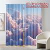 2pcs, 2D FLAT PRINTING Curtains (Without Rod) Cloudscape Harmony Popular Window Curtain Versatile Polyester Fabric Curtains