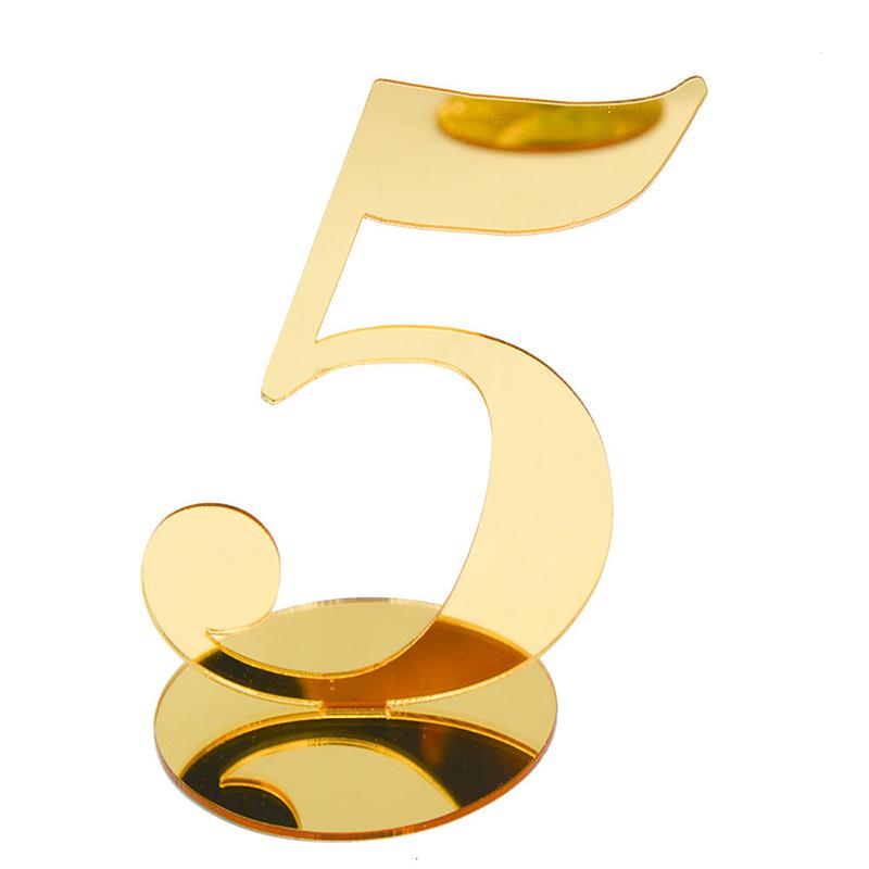 1PC Acrylic Parties Golden Table Number Stylish Table Decor With Stand Birthday Sturdy Construction Weddings