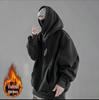 Men's Trendy Motorcycle Hooded Sweatshirt - Spring/Autumn Hip-Hop Style, High Collar, Loose Fit, Available in Light and Plus Velvet Options.