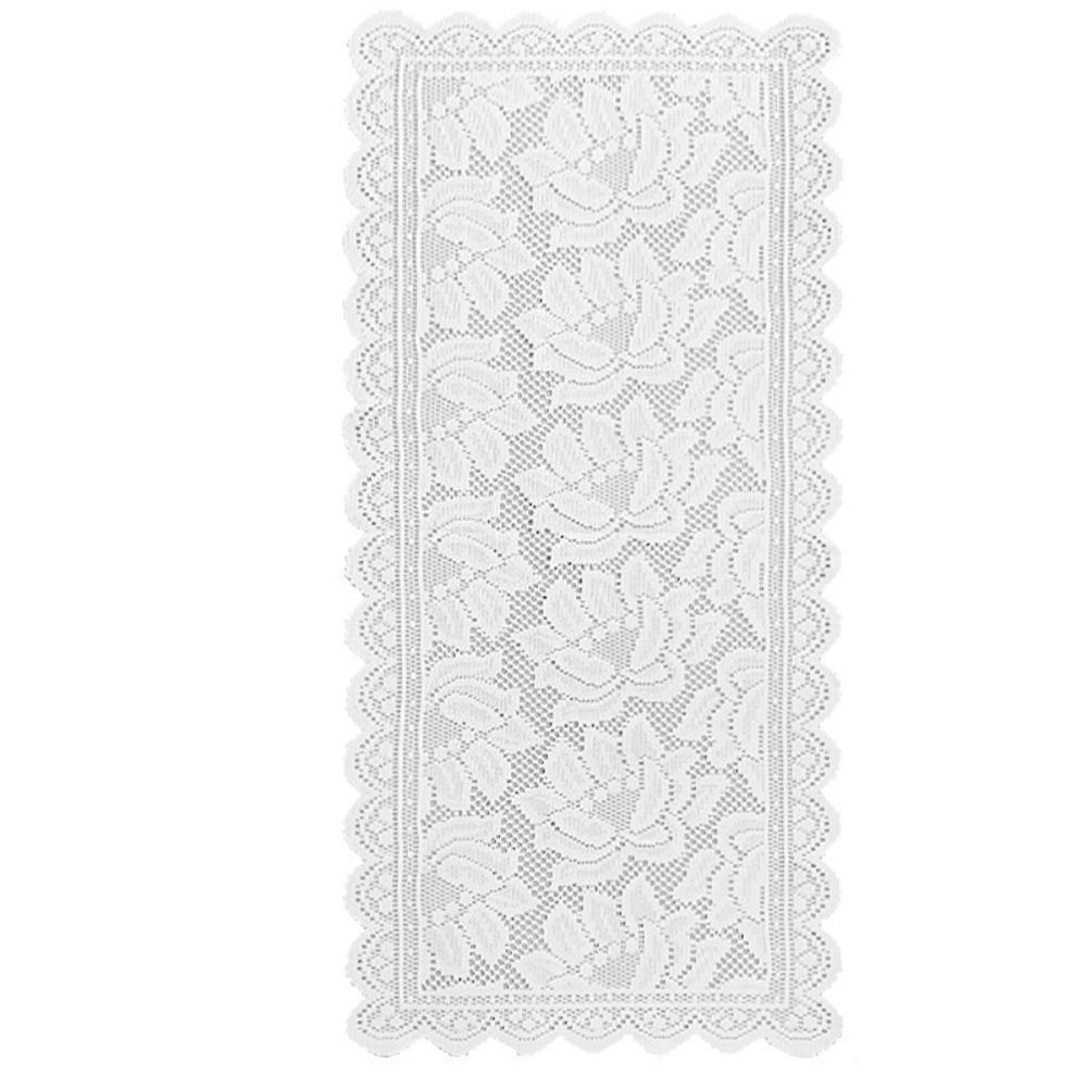 French Flower Lace Lace Table Runner White Decorative Tablecloth Table Decoration Coffee Table 43x93cm