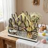 Houten decoratieve plaquette met paashaasje als servettenhouder. Decoratief item.