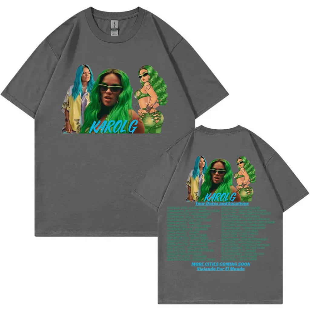 Singer Karol G Tropicoqueta Tour 2026 Tshirt High Quality Fashion Short Sleeve T Shirt Unisex Unisex Casual Loose Cotton Tshirts