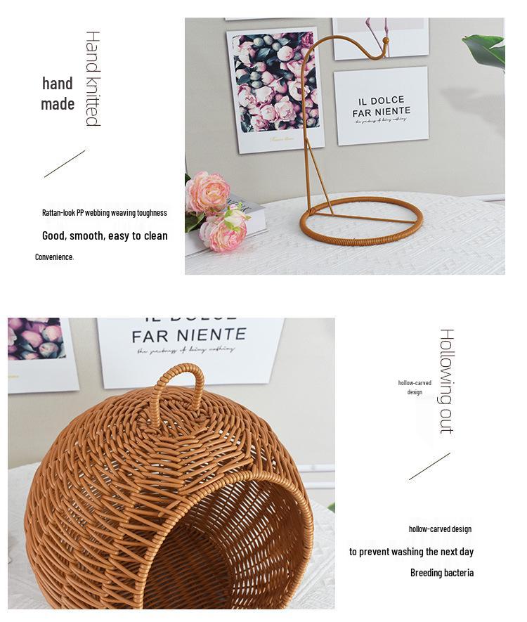 Handgeflochtener Hängekorb im Rattan-Stil für Obst & Snacks