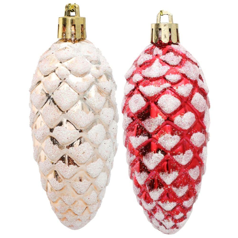 5Pcs Gift 5Pcs Christmas Painted Pine Cone Painted Hanging Pine Cone Balls Plastic Christmas Tree Decoration Navidad