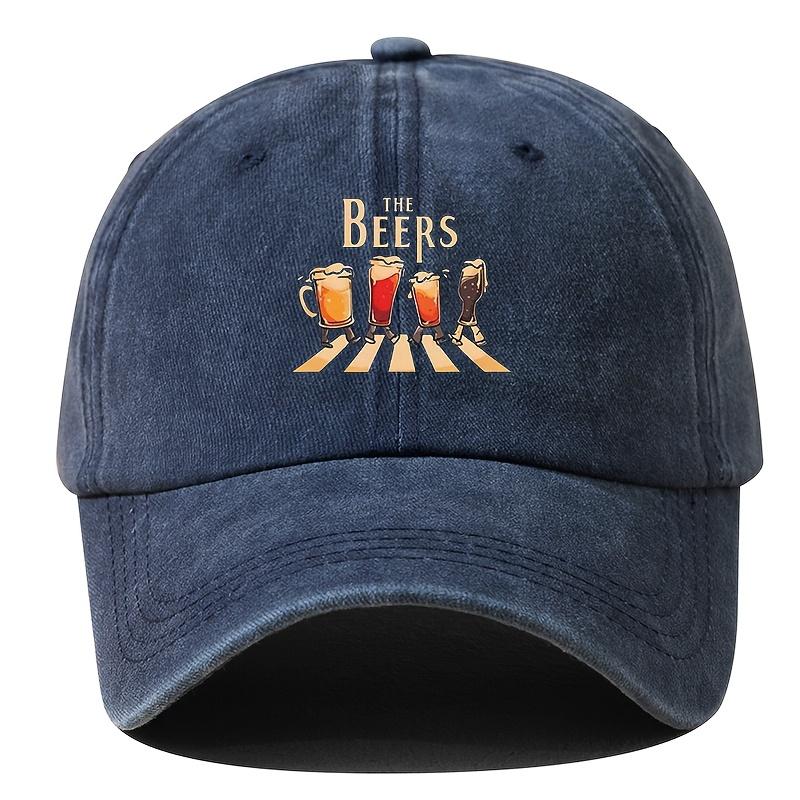Men's "THE BEERS" Baseball Cap | Retro Washed Adjustable for Fishing Hip-Hop & Outdoor