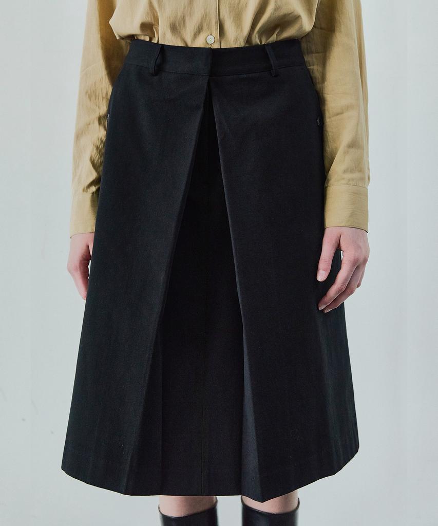 Ihr Front Tuck Midi Skirt / Black