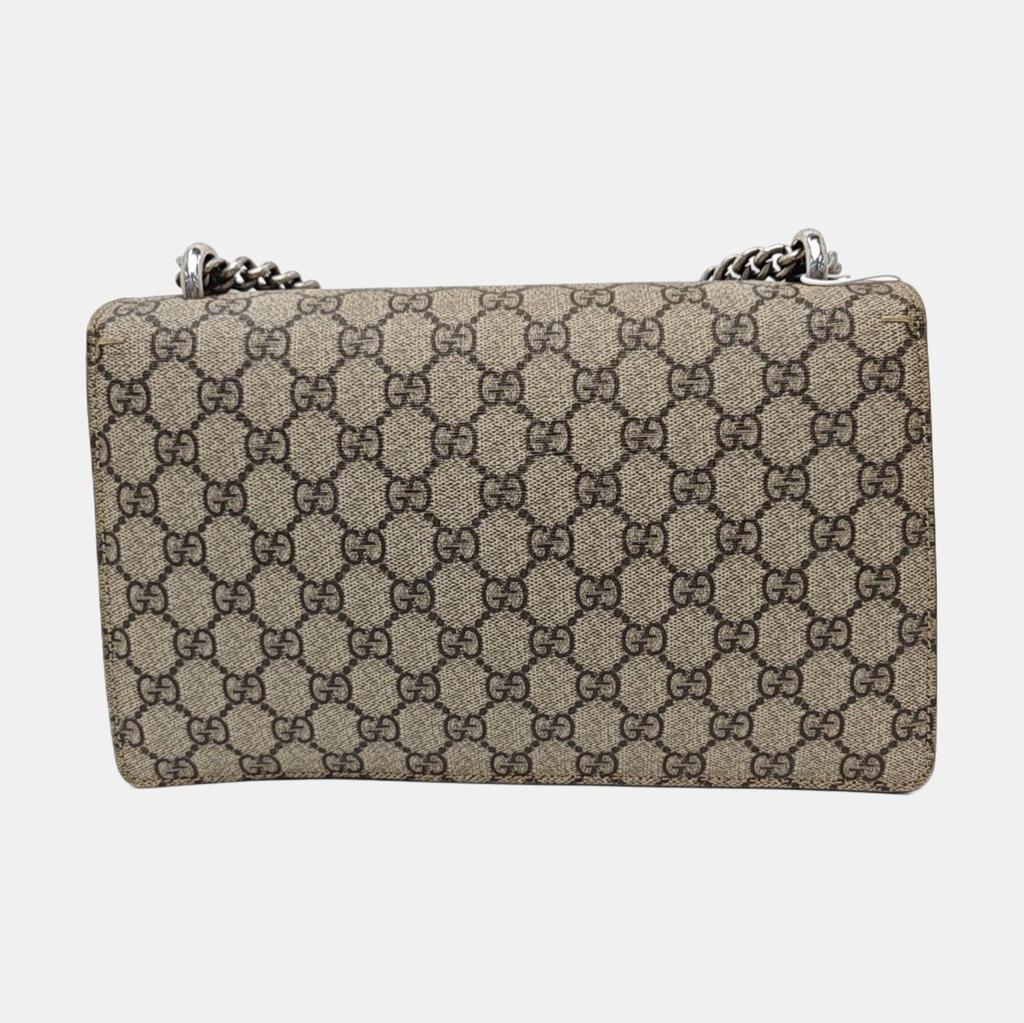 [Použitý] Dionysus Taška přes rameno/crossbody s řetízkem a logem s hlavou tygra, plátno/kůže - Dobrý stav #V60YZN