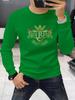 2023 European Style Slim Fit Men's Rhinestone Letter Sweatshirt