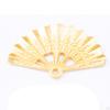 50 Metal Fan Shaped Charms Semicircular Pendents for Earrings Hairpin Jewelry Making Necklace DIY