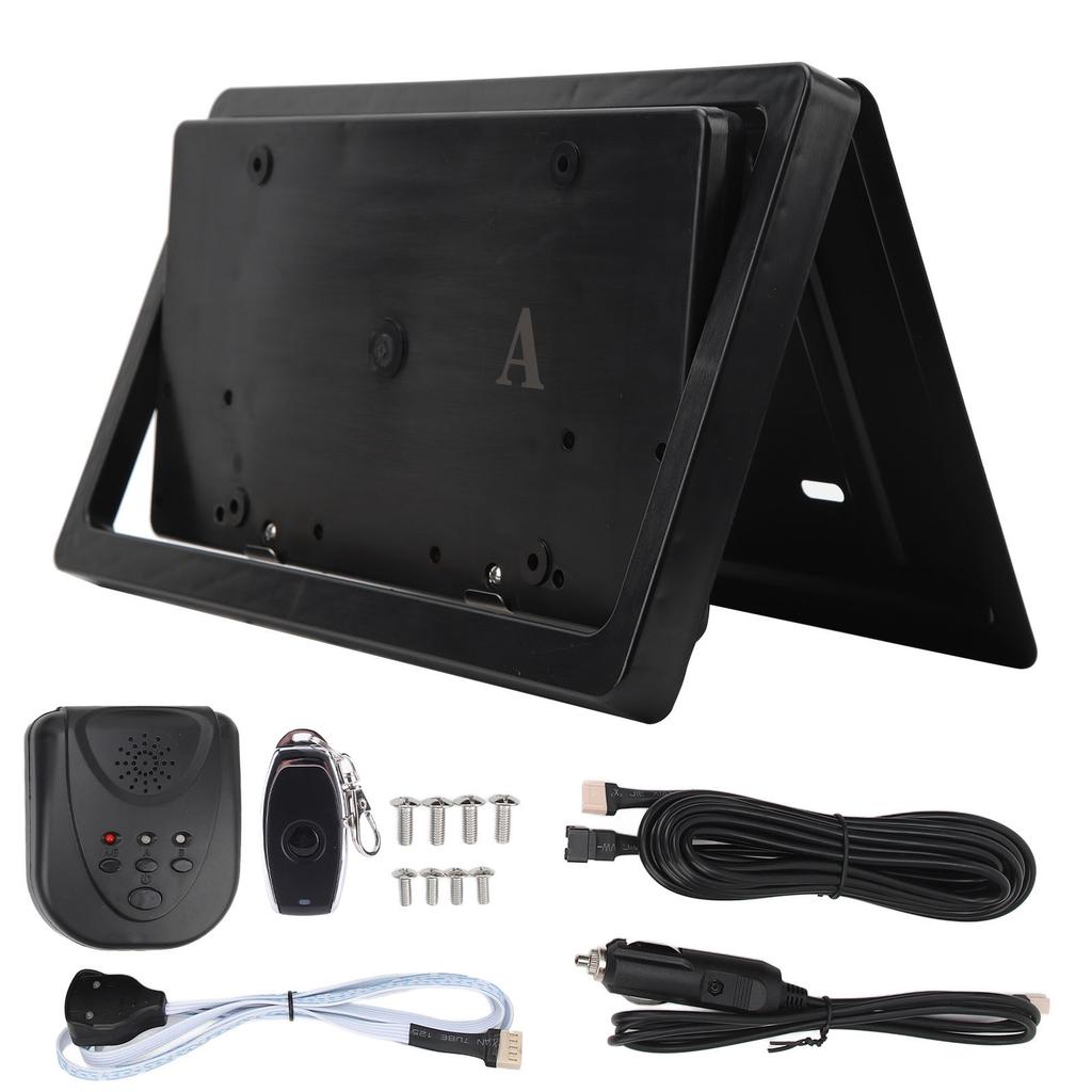 Reversible License Plate Frame with Remotes Control Electric License Plate Holder for  Vehicles