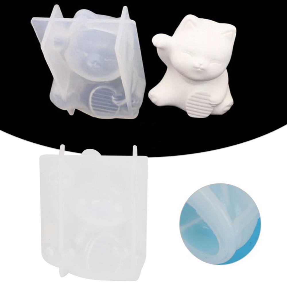 Cat Plaster Mould Silicone Resin Casting Mold Resin Jewelry DIY 3D Silicone Mold Home Decor