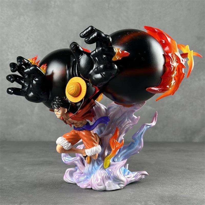 One Piece Figur Doppelfaust Luffy Dritter Gang Grizzlybär Kanone Luffy Schreibtischornament Zweidimensionale Animation One Piece Modell